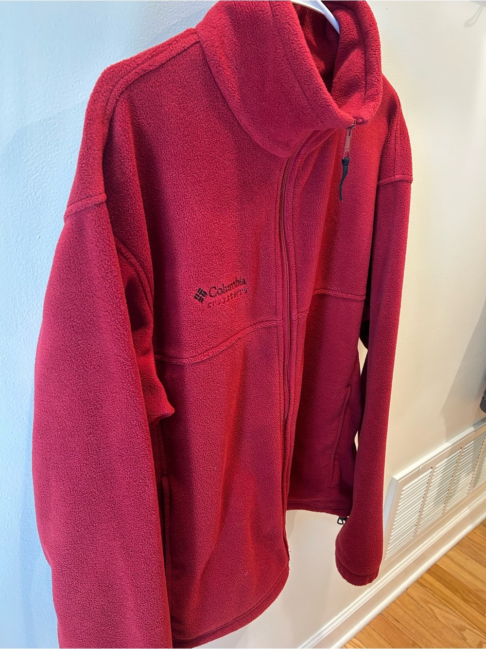Columbia Crossterra Men’s Fleece Jacket Full Zip Red L Gorpcore